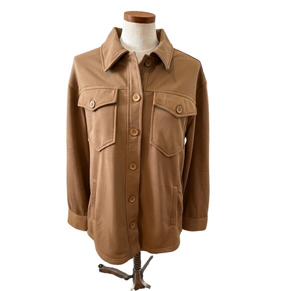 Bagatelle Shirt Jacket Shacket Camel Tan M - Picture 1 of 6